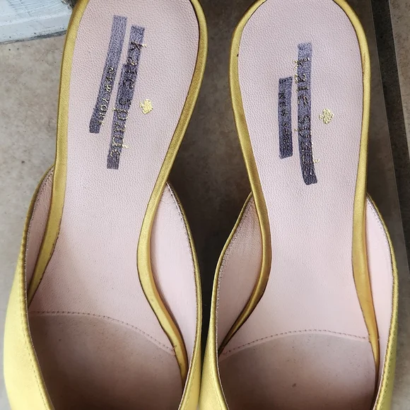 kate spade Darlene Gold Embellished Slip-On Mules with Crystal Brooch - Picture 4 of 11